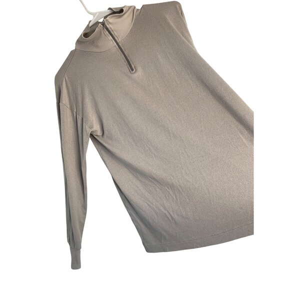 Winter Silks Mens Gray Silk Blend Mock Neck Half-Zip Pullover Top Size S 8927 - Picture 2 of 7